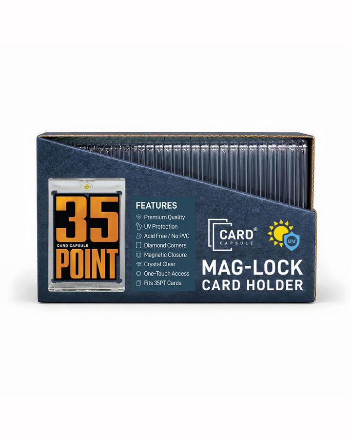 35pt Mag-Lock Card Holder box from the front right, with the feature list visible