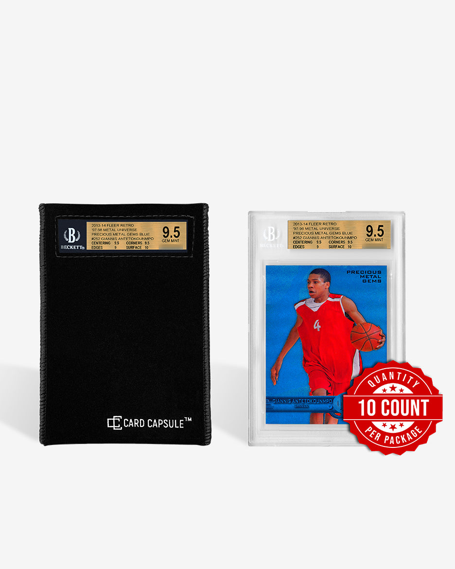 Card Capsule BGS graded card bag holding a slab, shown with a 10-count quantity badge