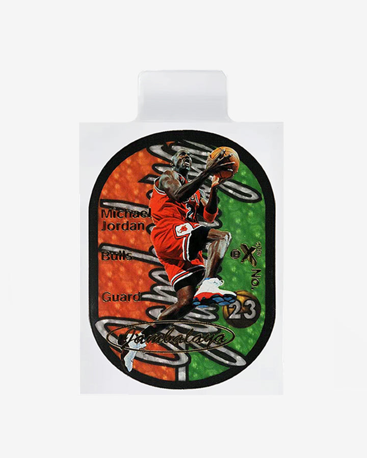 Oval die-cut basketball card in a clear Card Capsule tab sleeve, with the tab visible at the top