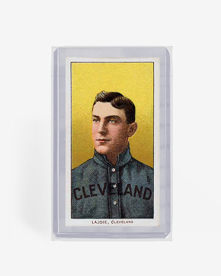 Vintage T206 card in a tobacco size toploader, sealed inside a clear Card Capsule sleeve