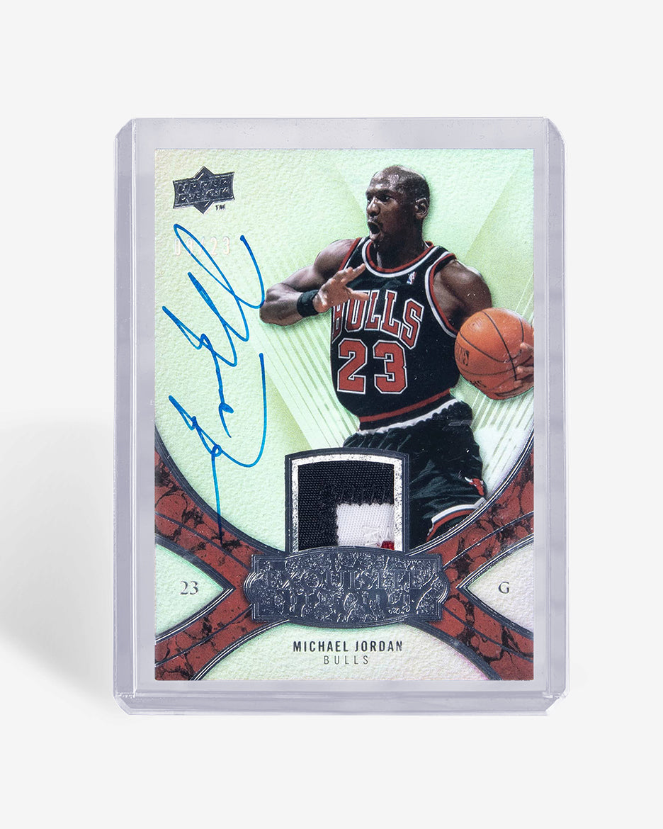 Autographed jersey patch card in a clear Card Capsule 100pt toploader
